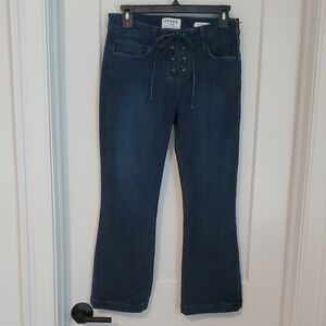Frame Denim Le Crop Mini Boot Lace-Up Flare Jeans 26